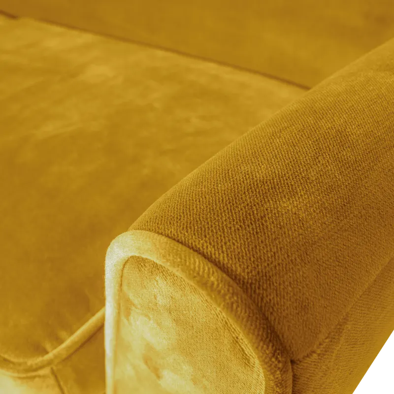Rocco XL 4-Sitzer-Sofa mit 230 cm Breite, Ocker, Samt, Detail