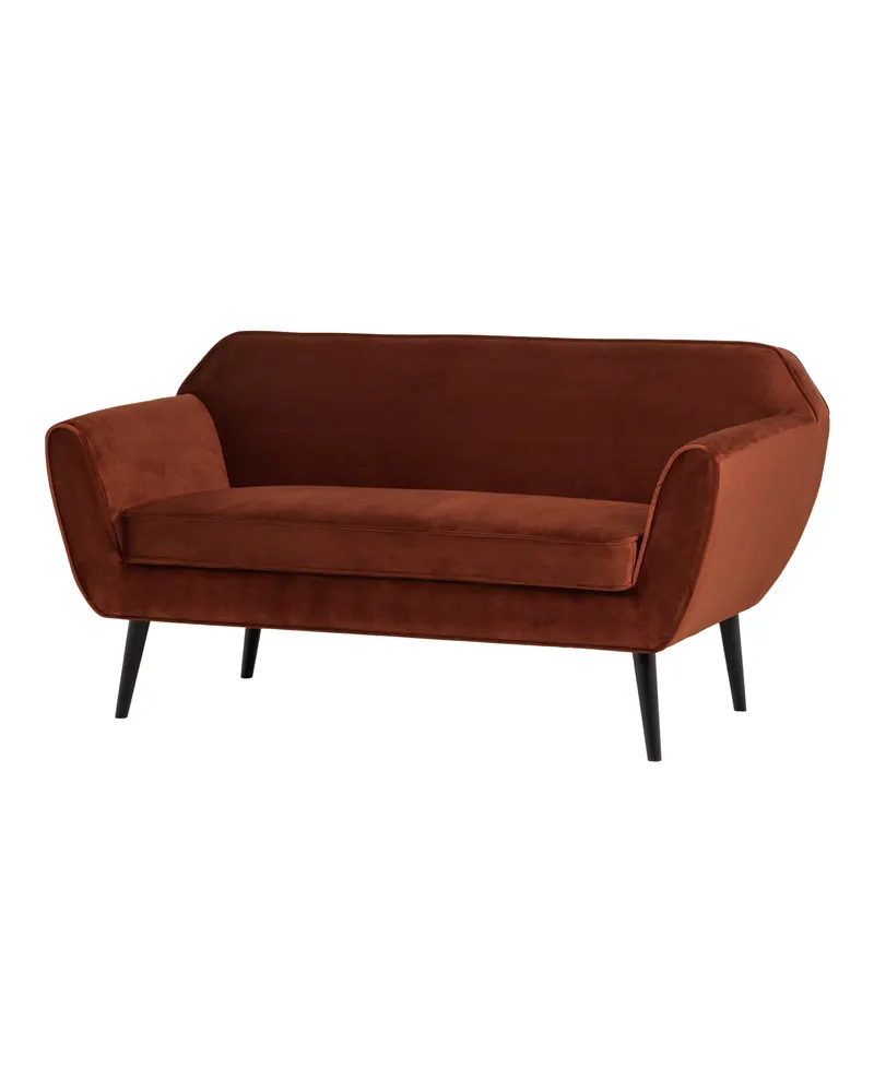 Rocco Sofa, Rostbraun, Samt, Ansicht 1