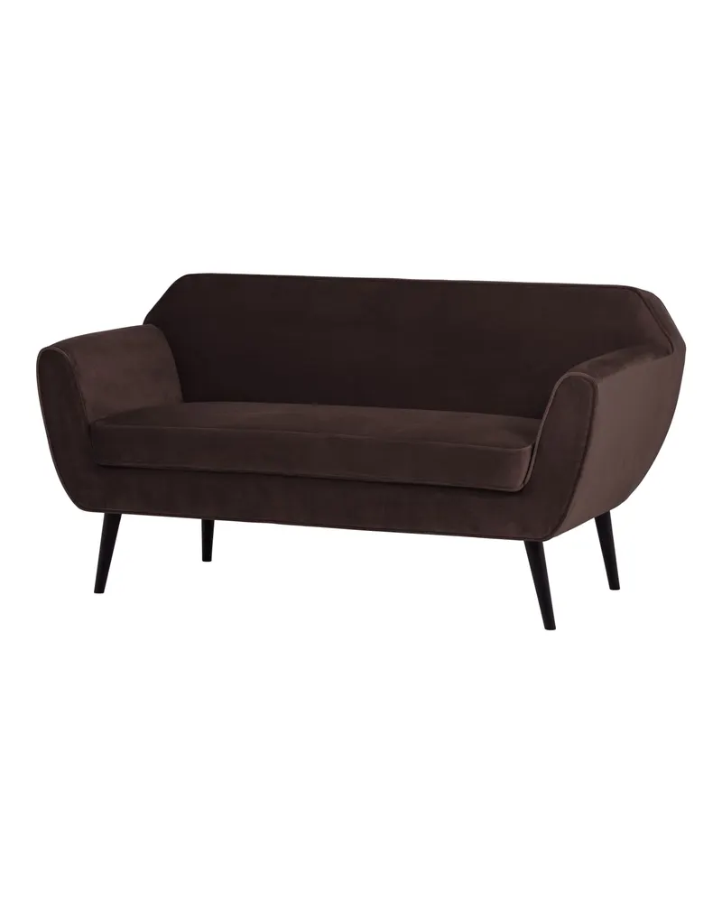 Rocco Sofa, Dunkelbraun, Samt, Ansicht 1