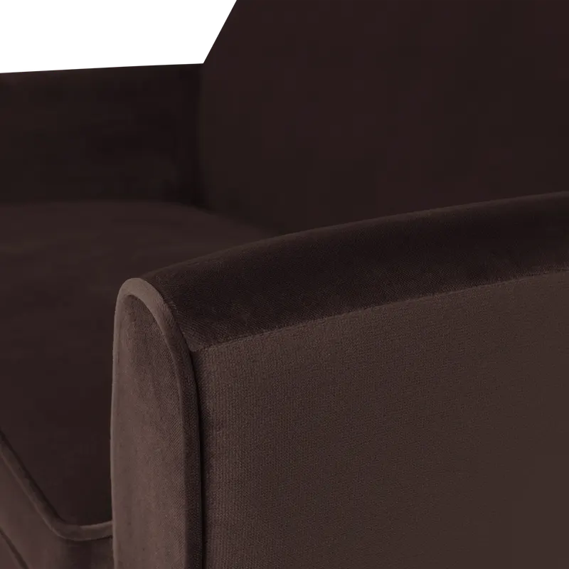 Rocco Sofa, Dunkelbraun, Samt, Detail, Ansicht 1