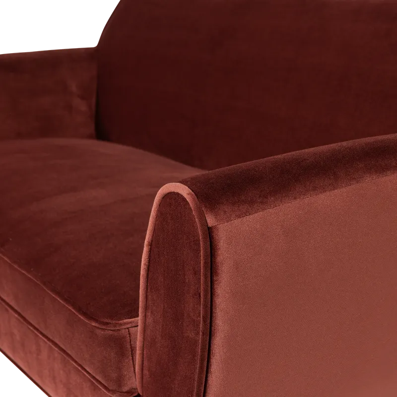 Rocco Sofa, Burgunderrot, Samt, Detail, Ansicht 1