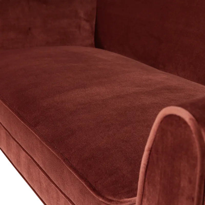 Rocco Sofa, Burgunderrot, Samt, Detail, Ansicht 2