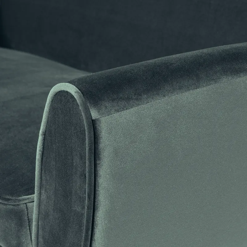 Rocco Sofa mit schmalen Armlehnen, 187 cm, Teal, Samt, Detail