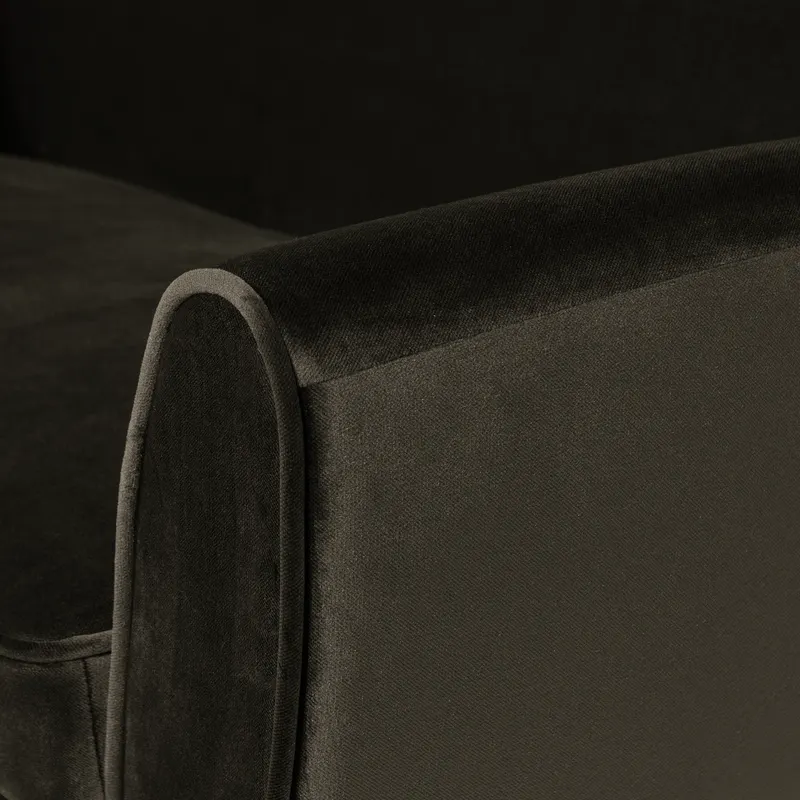 Rocco Sofa mit schmalen Armlehnen, 187 cm, Grün, Samt, Detail