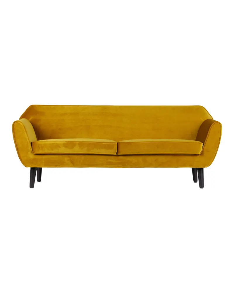 Rocco Sofa mit schmalen Armlehnen, 187 cm, Ocker, Samt, Ansicht 2