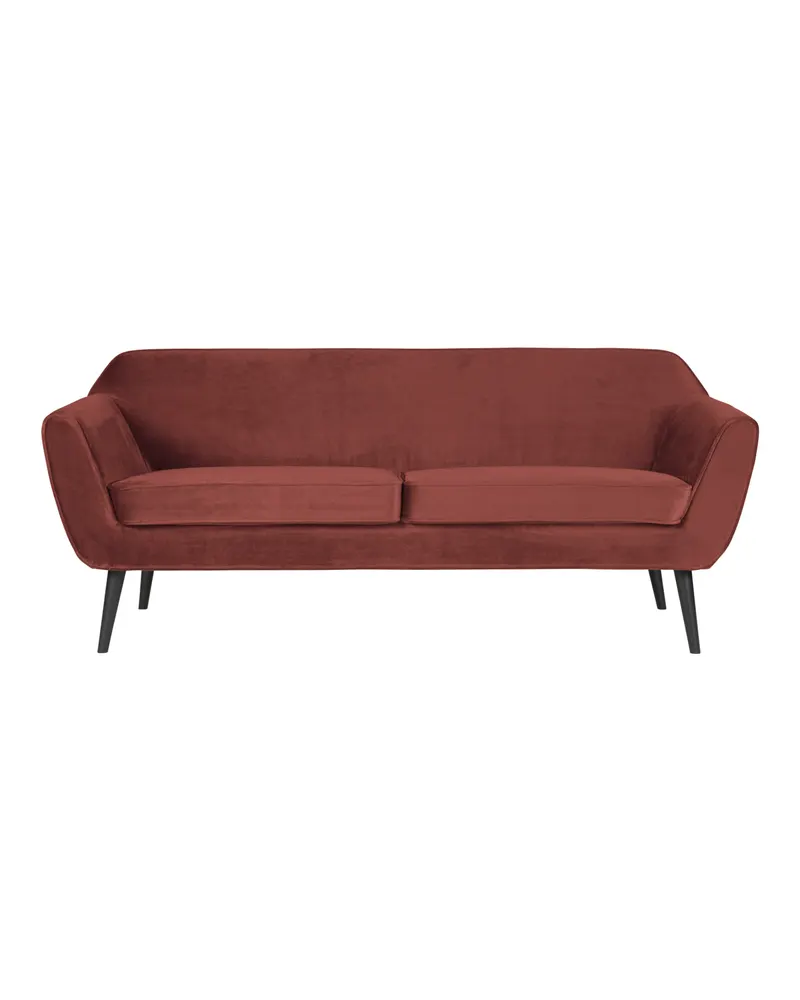 Rocco Sofa mit schmalen Armlehnen, 187 cm, Burgunderrot, Samt, Ansicht 2