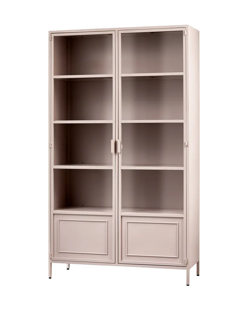Ronja Vitrine aus Metall mit zwei Türen, Rosa, Ansicht 1