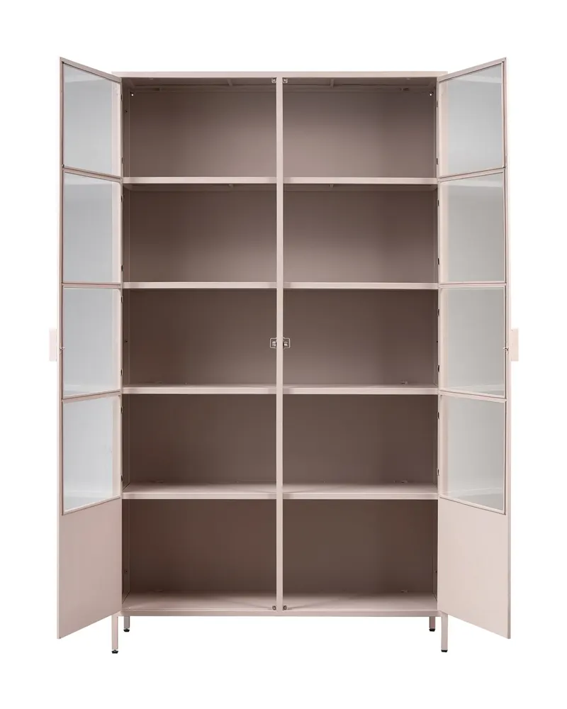Ronja Vitrine aus Metall mit zwei Türen, Rosa, Ansicht 3