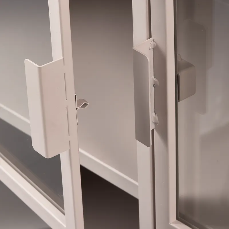 Ronja Vitrine aus Metall mit zwei Türen, Rosa, Detail, Ansicht 1
