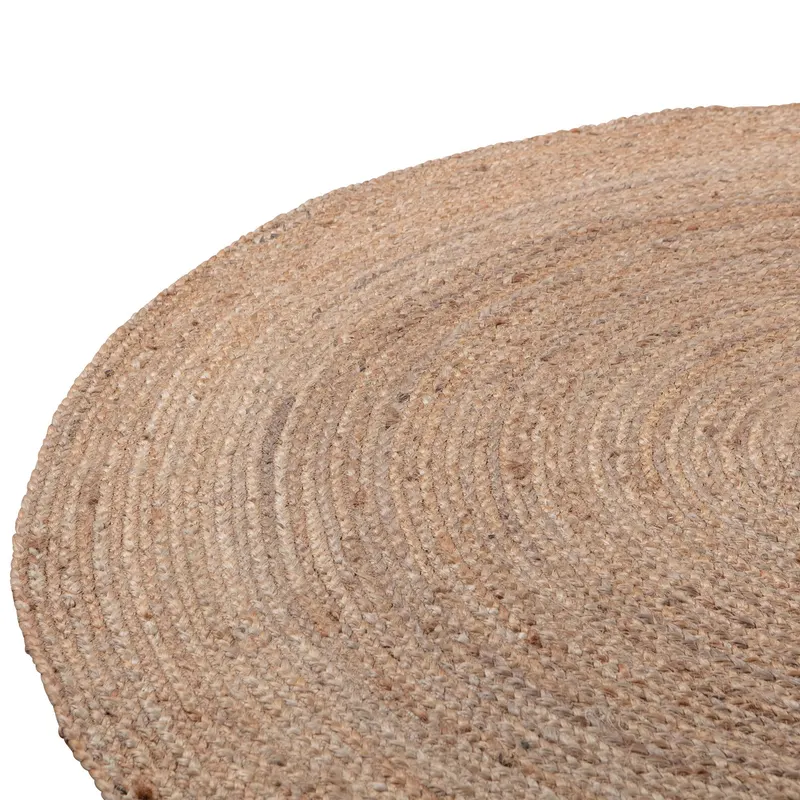 Ross runder Teppich aus Jute, Ø 150 cm, Natur, Detail