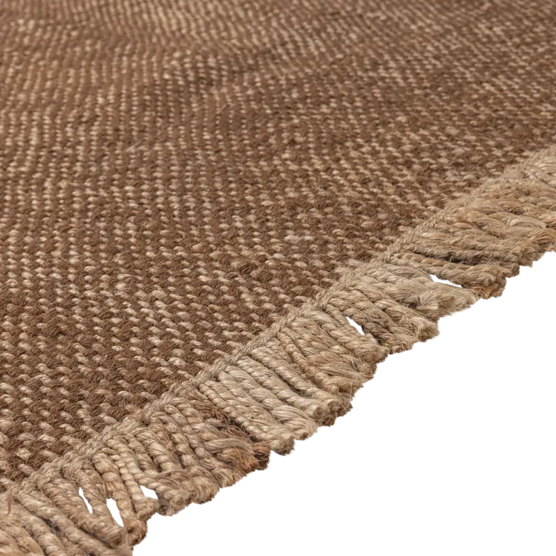 Ruglio Teppich aus Wolle und Jute, Braun, 170 × 240 cm, Detail, Ansicht 1
