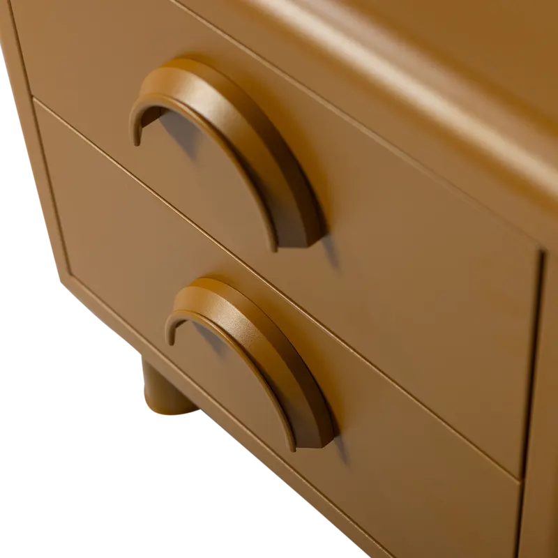 Rune Kommode mit zwei Schubladen, Honiggelb, Detail, Ansicht 2