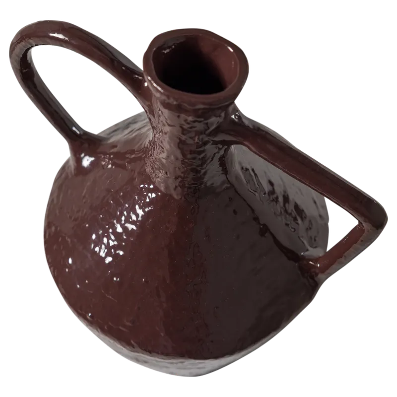 Ryla Vase aus Metall, Mokkabraun, Detail