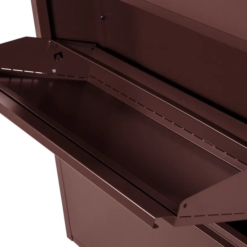 Sabine Schuhschrank aus Metall mit drei Fächern, Burgunderrot, Detail, Ansicht 2