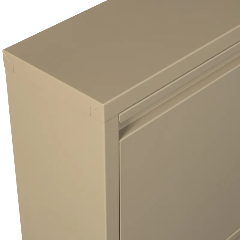 Sabine Schuhschrank aus Metall mit drei Fächern, Sand, Detail, Ansicht 1