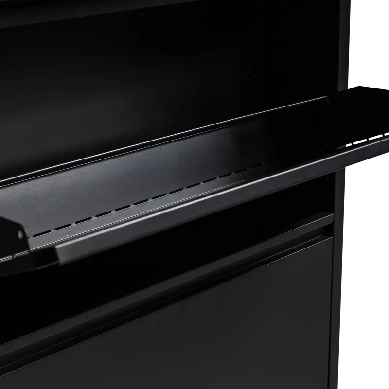Sabine Schuhschrank aus Metall mit drei Fächern, Schwarz, Detail, Ansicht 2