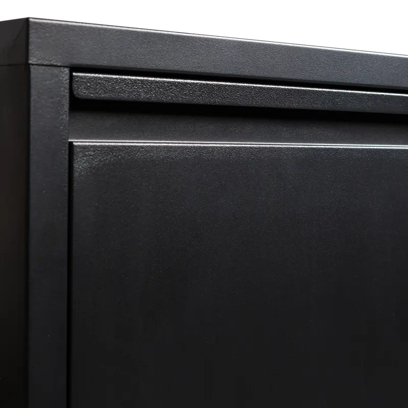 Sabine Schuhschrank aus Metall mit drei Fächern, Schwarz, Detail, Ansicht 1