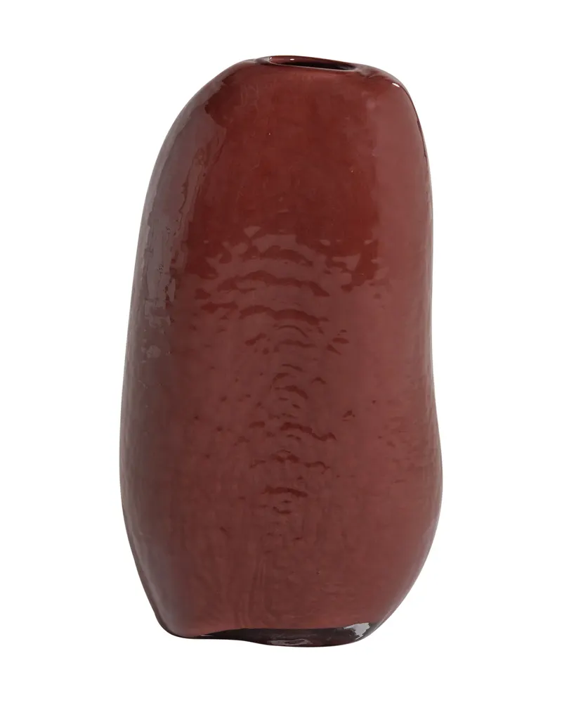Sahil Vase aus Glas, Braun/rot, Ansicht 2