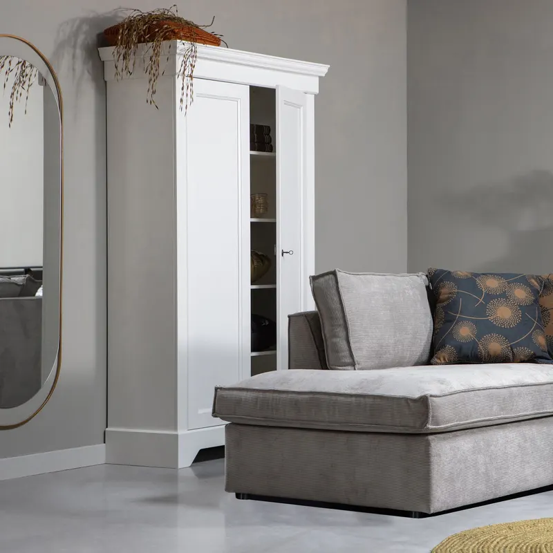 Thomas Ecksofa Rippstoff links, im Wohnraum