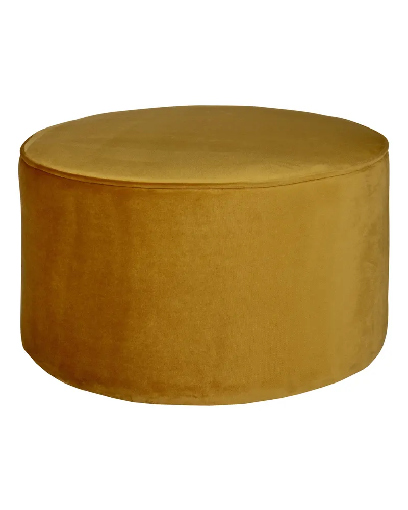 Sara niedriger runder Hocker, Ø 60 cm, Ocker · Samt