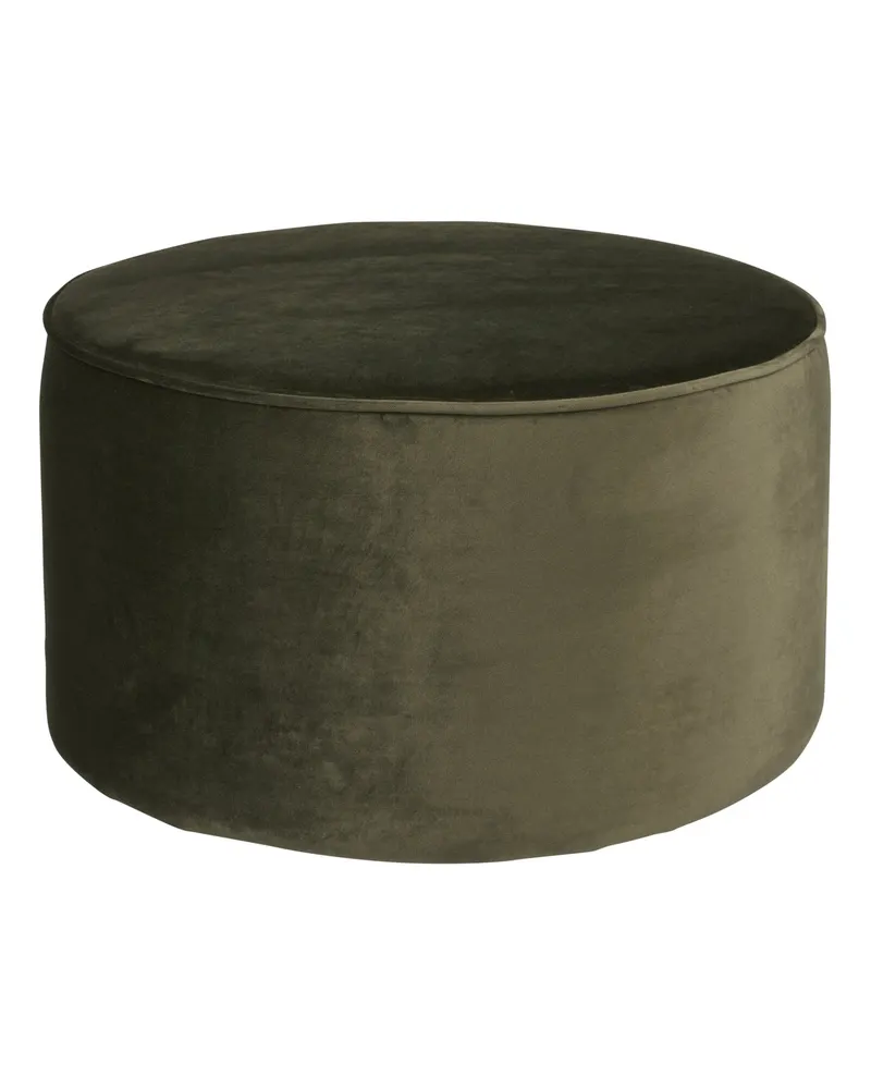 Sara niedriger runder Hocker, Ø 60 cm, Grün · Samt