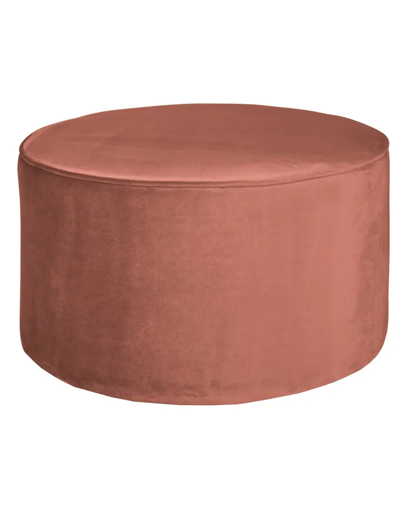 Sara niedriger runder Hocker, Ø 60 cm, Rosa · Samt