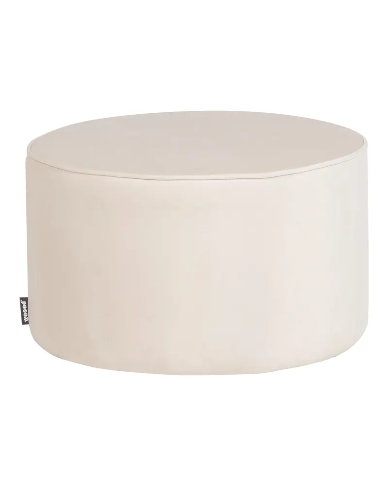 Sara niedriger runder Hocker, Ø 60 cm, Off white · Samt