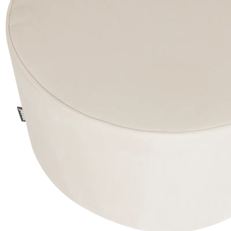 Sara niedriger runder Hocker, Ø 60 cm, Off white · Samt, Detail