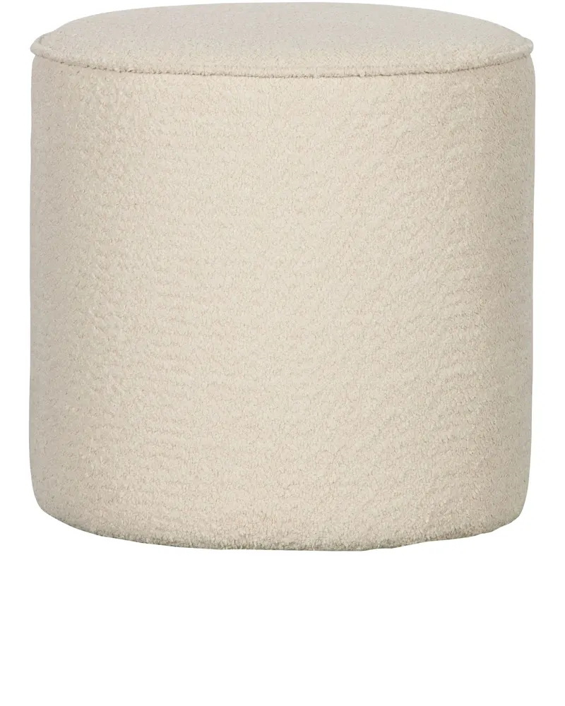 Sara Bouclé-Hocker in runder Form, Creme