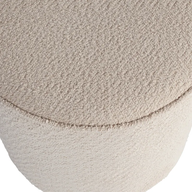 Sara Bouclé-Hocker in runder Form, Creme, Detail