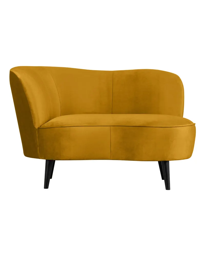 Sara Lounge-Sessel mit einseitiger Lehne, Ocker, Samt, Links, Ansicht 2