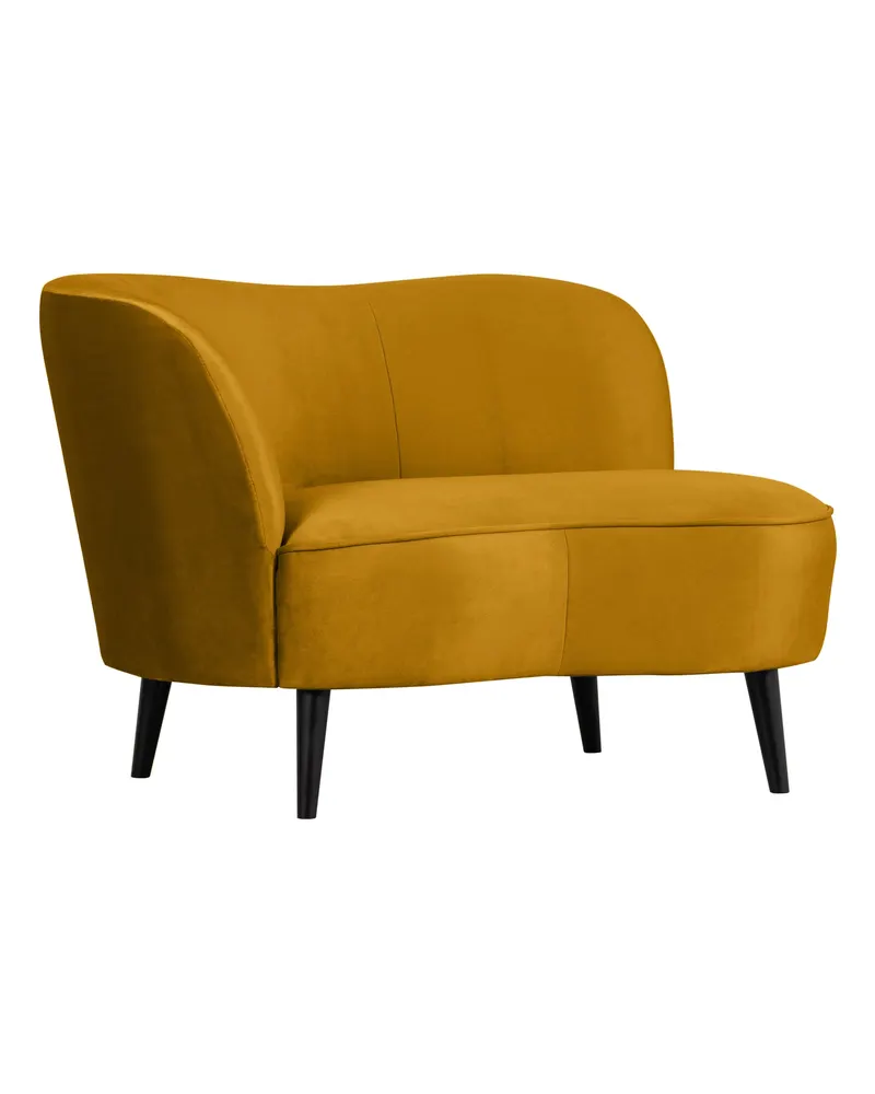 Sara Lounge-Sessel mit einseitiger Lehne, Ocker, Samt, Links, Ansicht 4