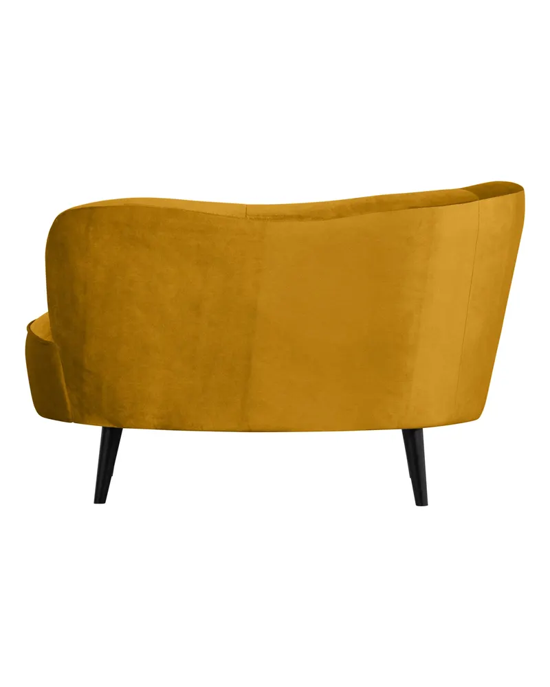 Sara Lounge-Sessel mit einseitiger Lehne, Ocker, Samt, Links, Ansicht 6