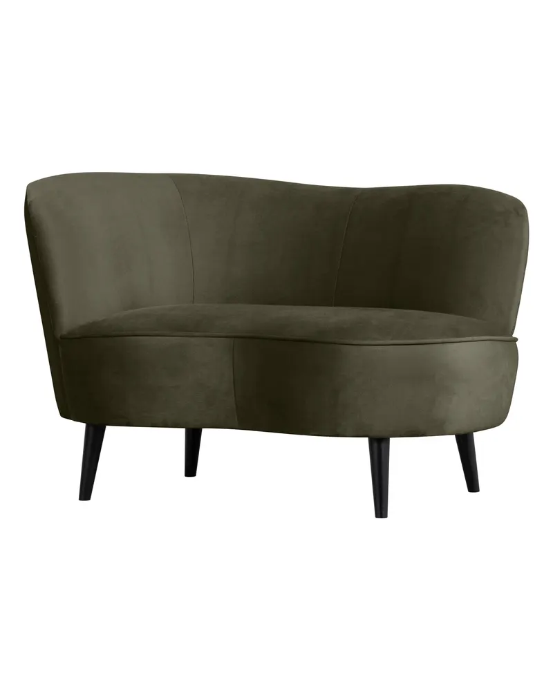 Sara Lounge-Sessel mit einseitiger Lehne, Warmes grün, Samt, Links, Ansicht 1