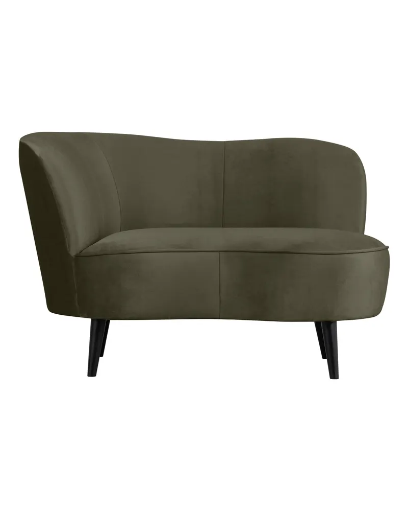 Sara Lounge-Sessel mit einseitiger Lehne, Warmes grün, Samt, Links, Ansicht 2
