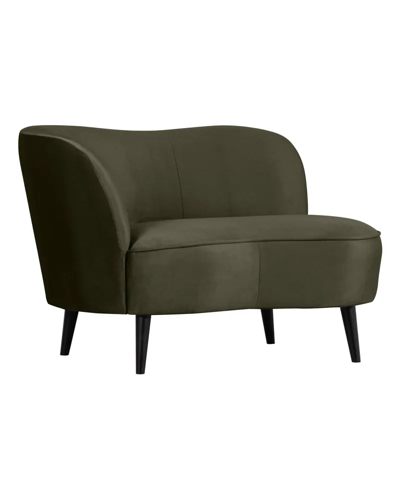 Sara Lounge-Sessel mit einseitiger Lehne, Warmes grün, Samt, Links, Ansicht 4