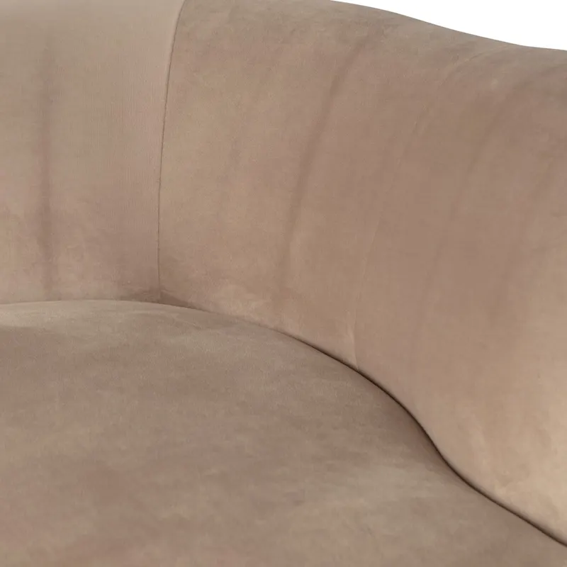 Sara Lounge-Sessel mit einseitiger Lehne, Khaki, Samt, Links, Detail, Ansicht 2