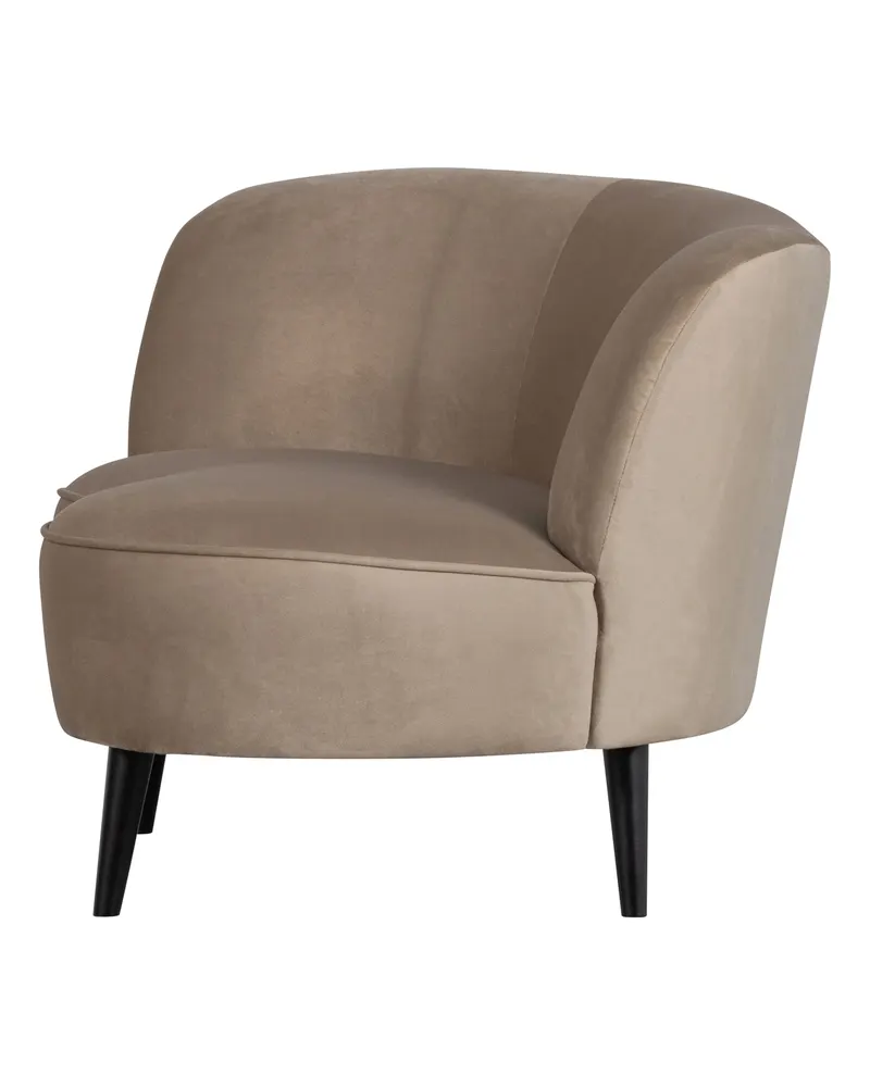 Sara Lounge-Sessel mit einseitiger Lehne, Khaki, Samt, Links, Ansicht 4