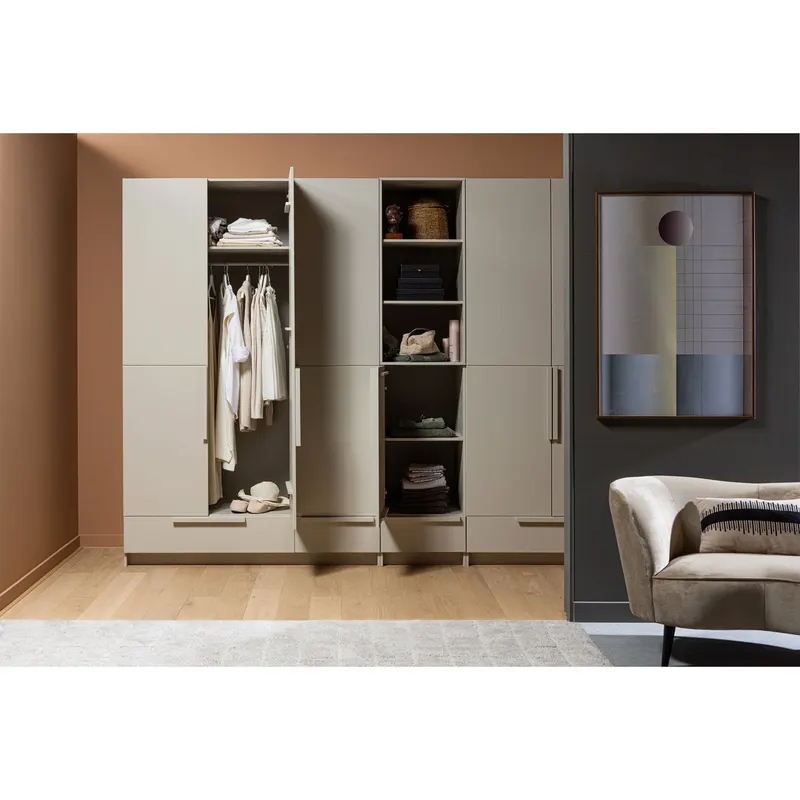 Sara Lounge-Sessel mit einseitiger Lehne, Khaki, Samt, Links, im Wohnraum, Ansicht 1