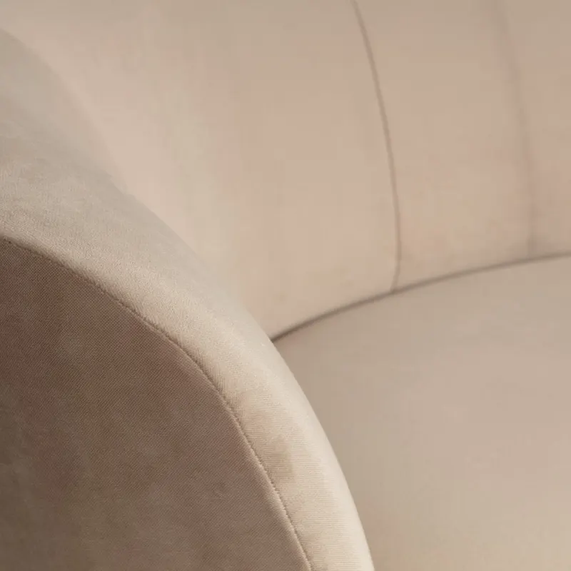 Sara Lounge-Sessel mit einseitiger Lehne, Khaki, Samt, Links, Detail, Ansicht 1