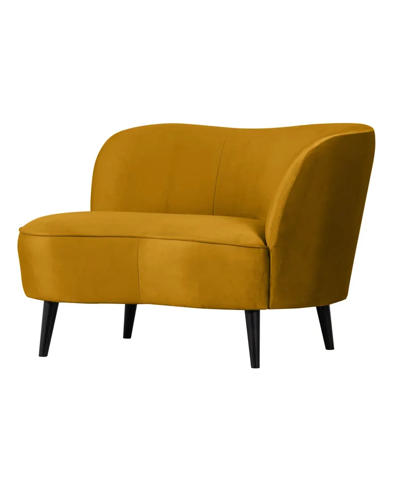 Sara Lounge-Sessel mit einseitiger Lehne, Ocker, Samt, Rechts, Ansicht 1
