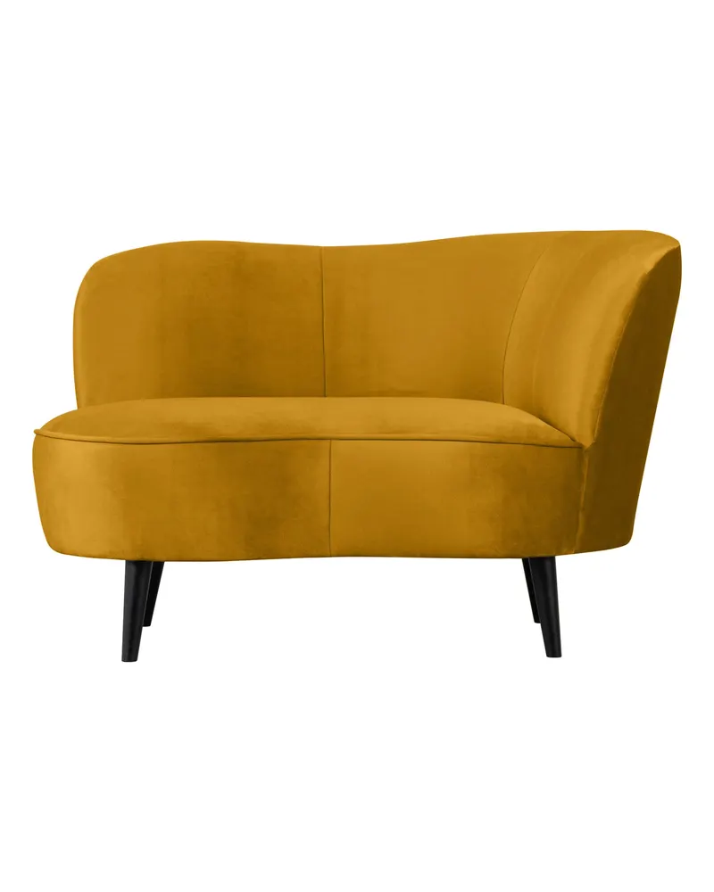 Sara Lounge-Sessel mit einseitiger Lehne, Ocker, Samt, Rechts, Ansicht 2
