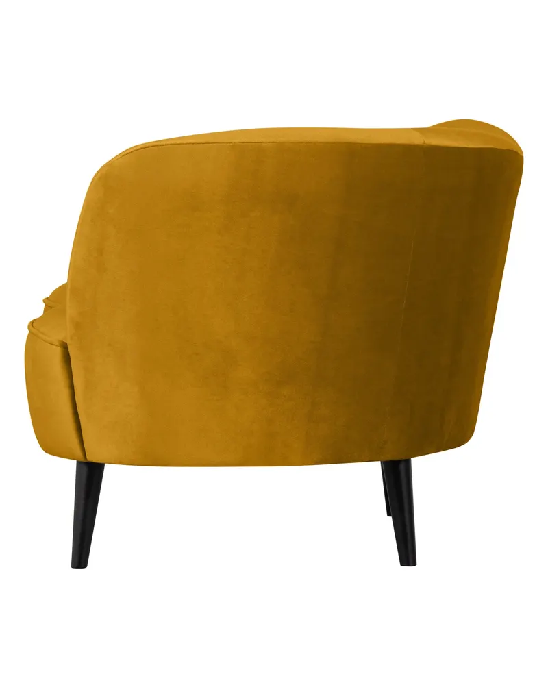 Sara Lounge-Sessel mit einseitiger Lehne, Ocker, Samt, Rechts, Ansicht 5