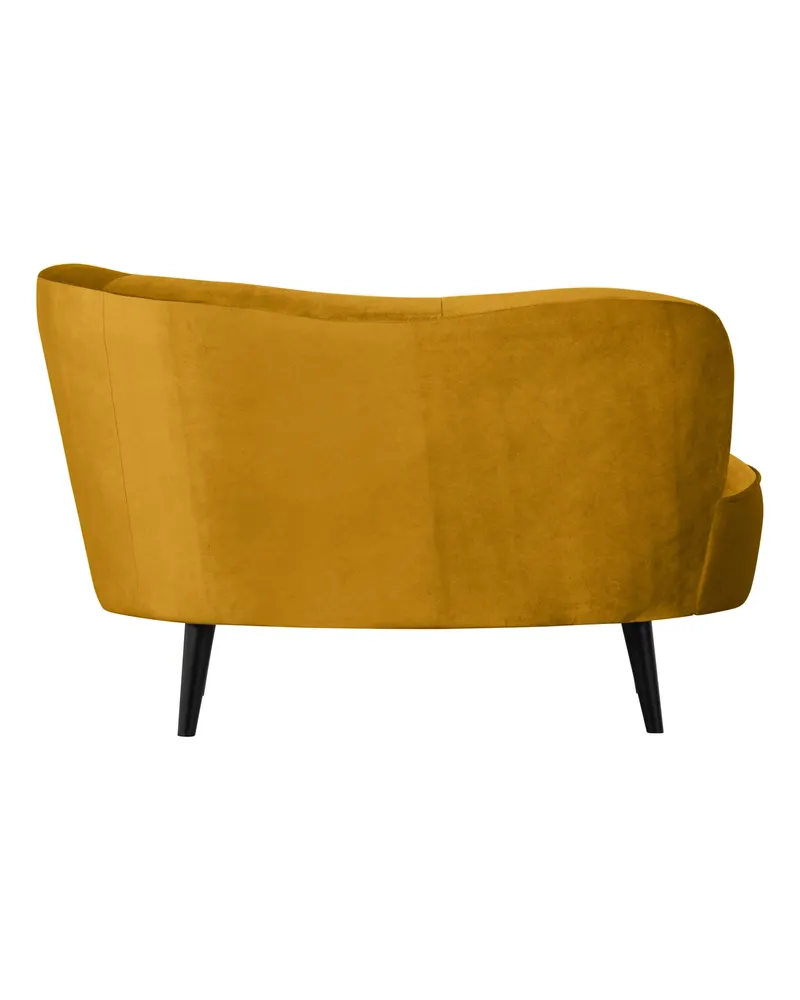 Sara Lounge-Sessel mit einseitiger Lehne, Ocker, Samt, Rechts, Ansicht 6