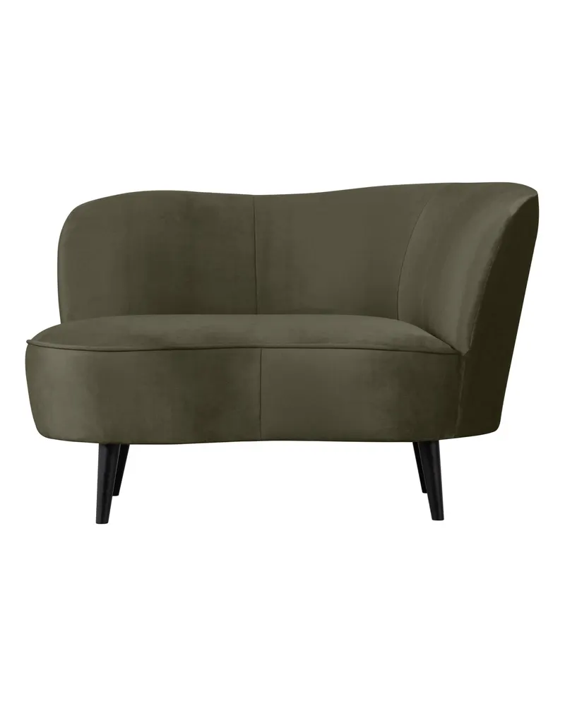 Sara Lounge-Sessel mit einseitiger Lehne, Warmes grün, Samt, Rechts, Ansicht 2
