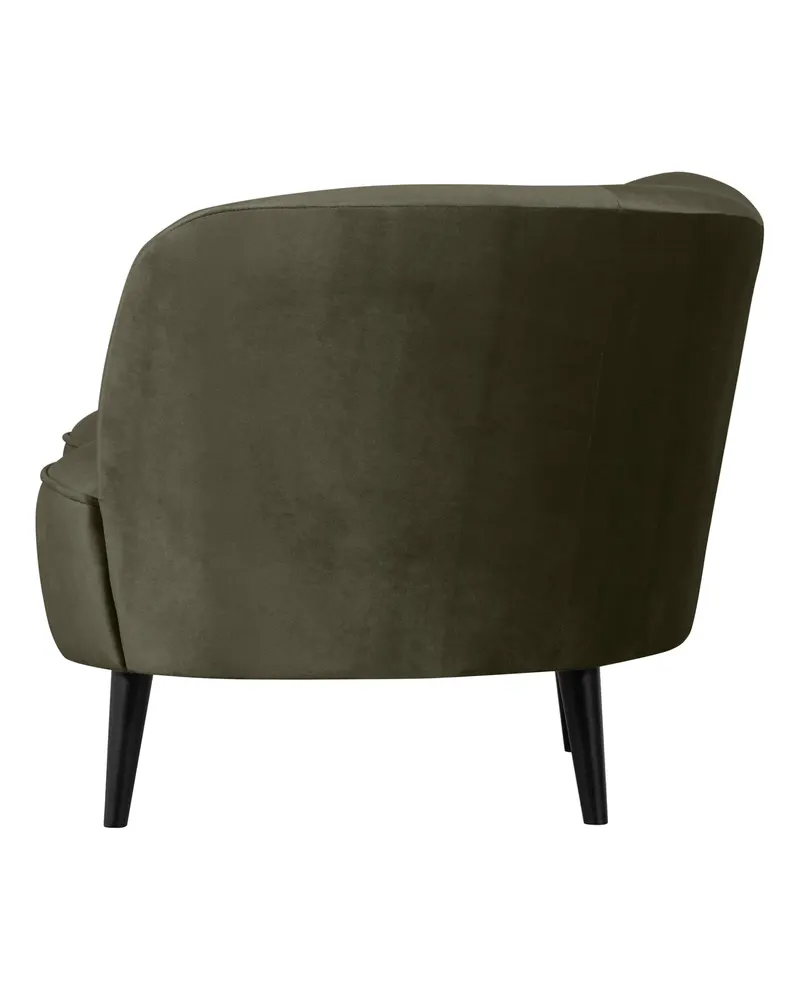 Sara Lounge-Sessel mit einseitiger Lehne, Warmes grün, Samt, Rechts, Ansicht 4