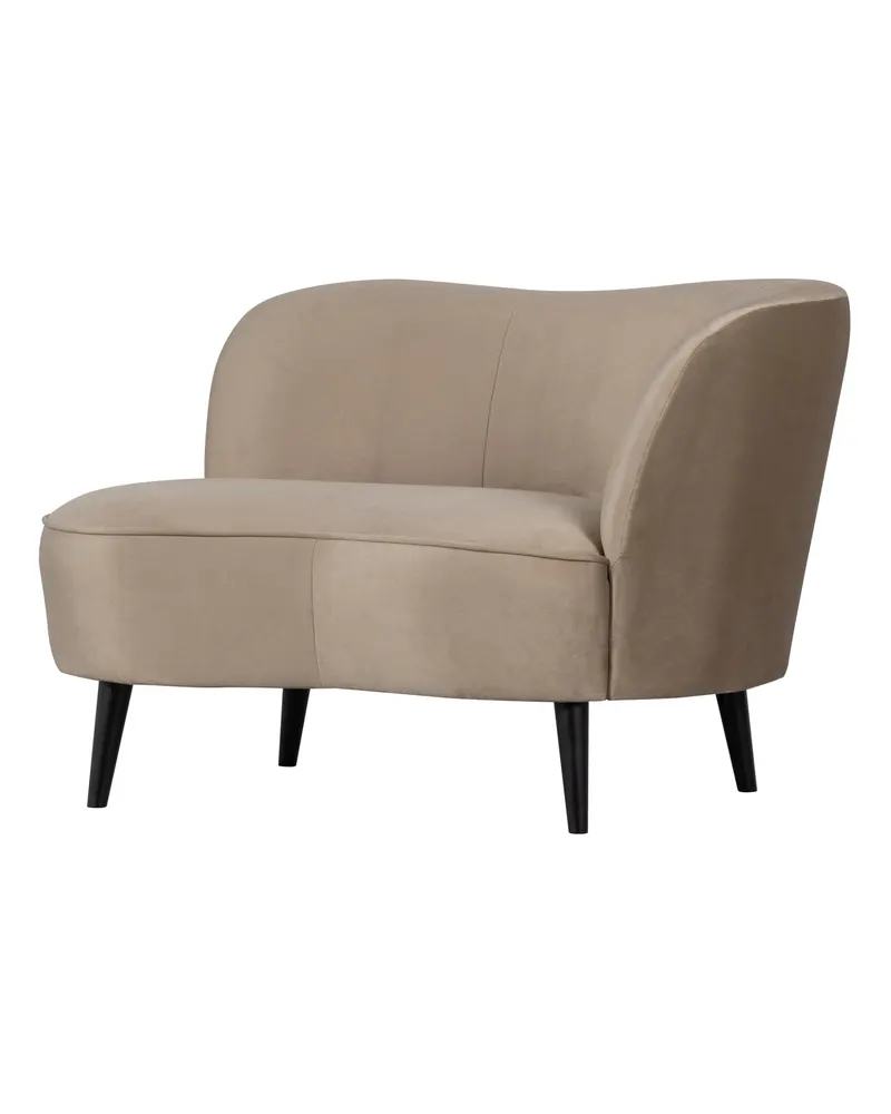 Sara Lounge-Sessel mit einseitiger Lehne, Khaki, Samt, Rechts, Ansicht 1