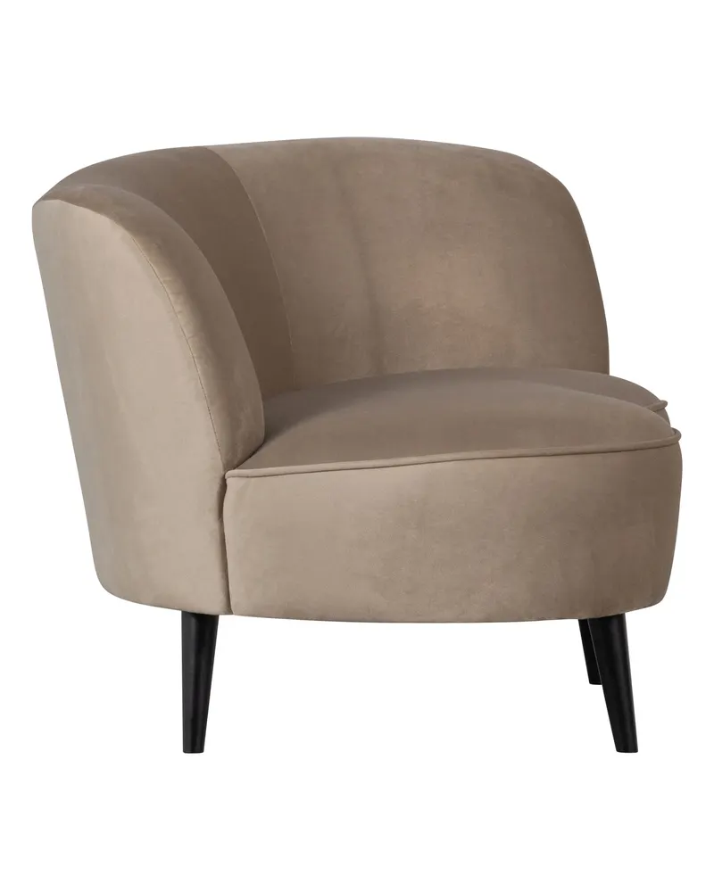 Sara Lounge-Sessel mit einseitiger Lehne, Khaki, Samt, Rechts, Ansicht 3