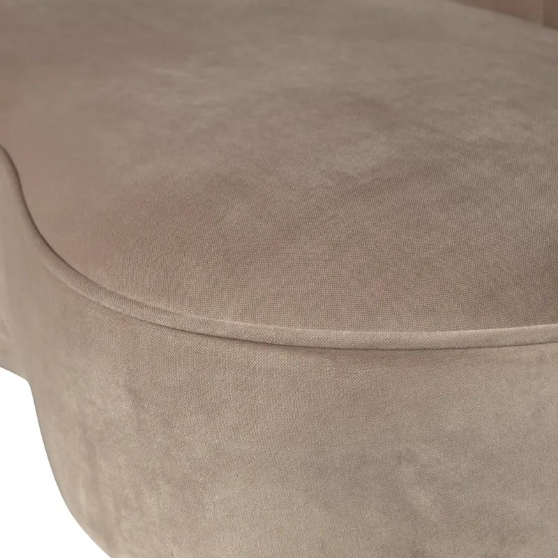 Sara Lounge-Sessel mit einseitiger Lehne, Khaki, Samt, Rechts, Detail, Ansicht 1