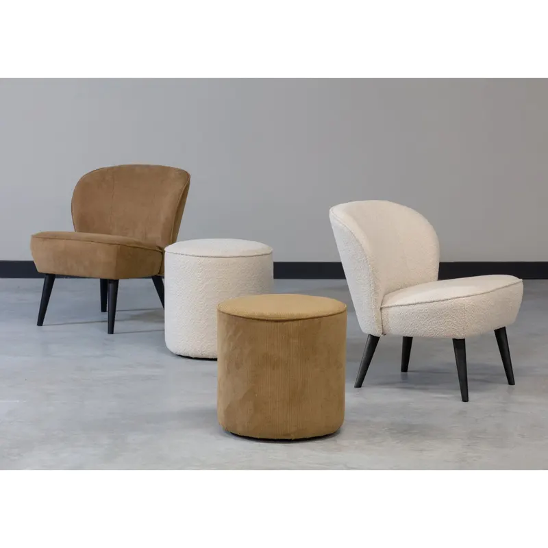 Sara Sessel, Creme, Bouclé, im Wohnraum